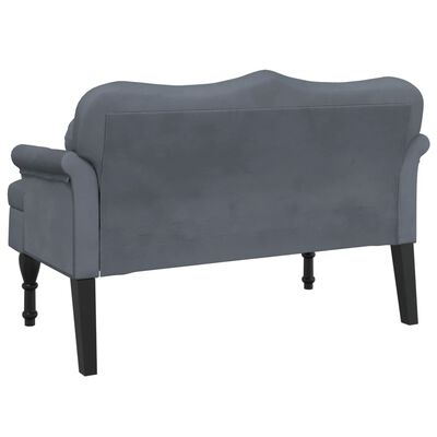 vidaXL Bench with Cushions Dark Grey 120.5x65x75 cm Velvet