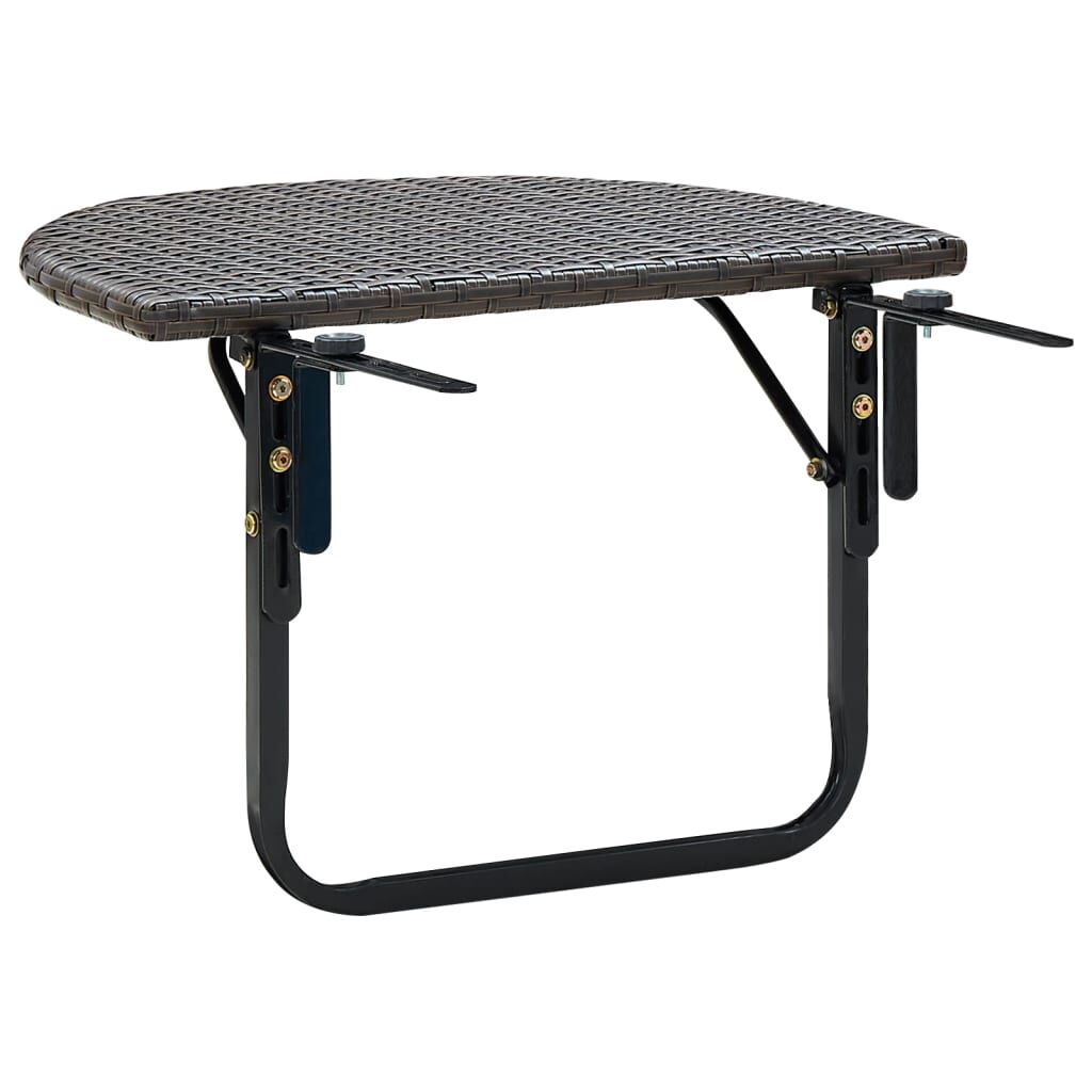 vidaXL Balcony Table Brown 60x60x40 cm Poly Rattan