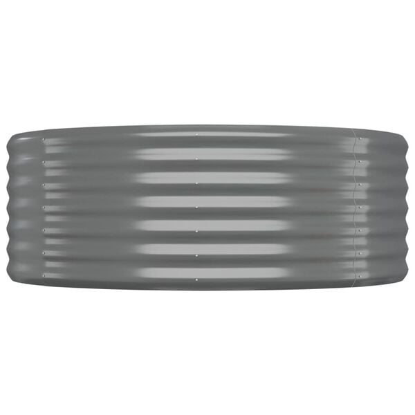 vidaXL Garden Raised Bed Galvanised Steel 322x100x36 cm Grey