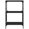 vidaXL Bookcase 3-Tier Black 59x35x90.5 cm Engineered Wood