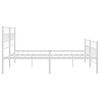 vidaXL Metal Bed Frame without Mattress with Footboard White 183x213cm
