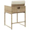 vidaXL Garden Chairs with Cushions 4 pcs Beige Poly Rattan