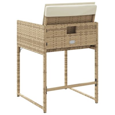 vidaXL Garden Chairs with Cushions 4 pcs Beige Poly Rattan
