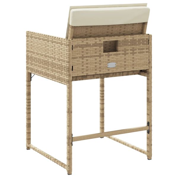 vidaXL Garden Chairs with Cushions 4 pcs Beige Poly Rattan