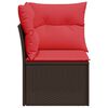 vidaXL Garden Sofa with Cushion Brown 62 x 62 x 69cm Poly Rattan