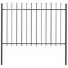 vidaXL Garden Fence with Spear Top Steel 181x120 cm Black