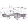 vidaXL Garden Sofa Set with Cushion 9 pcs Black Poly rattan
