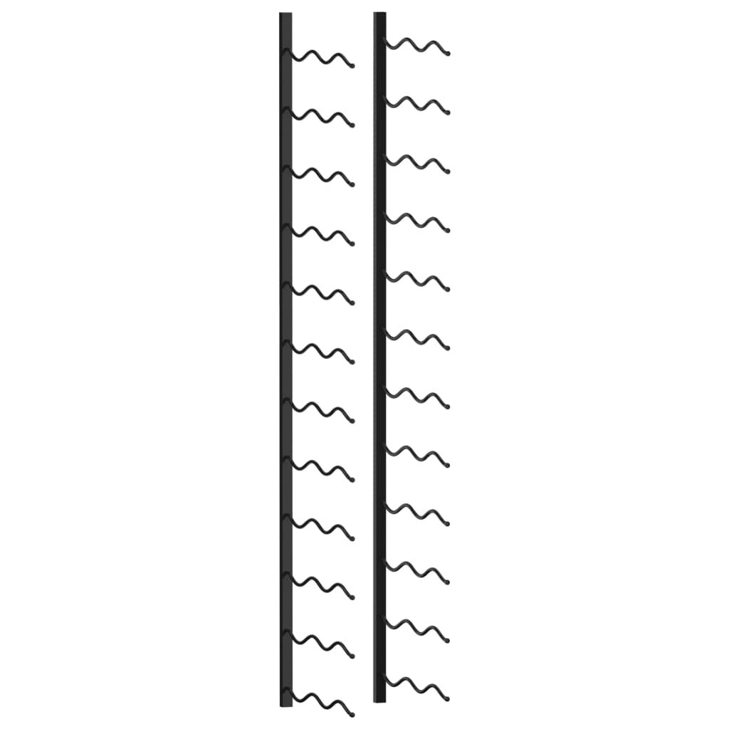 vidaXL Wall-mounted Wine Rack for 24 Bottles Black Iron