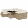 vidaXL 9 Piece Garden Sofa Set with Cushions Beige Poly Rattan