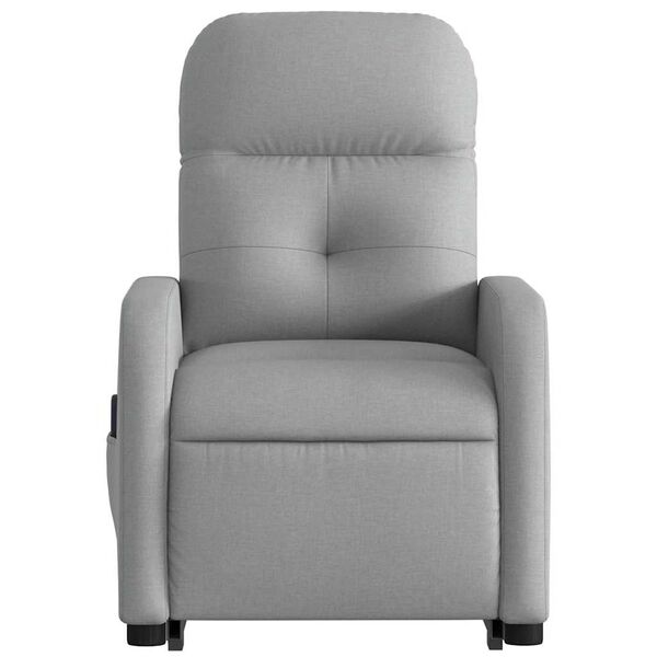 vidaXL Electric Stand up Massage Recliner Chair Light Grey Fabric