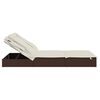vidaXL 2-Person Sunbed with Foldable Roof Brown 213x118x97cm Poly Rattan