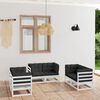 vidaXL 6 Piece Garden Lounge Set with Cushions Solid Pinewood