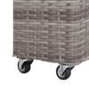 vidaXL Garden Raised Bed with 4 Pots 80x22x79 cm Poly Rattan Grey