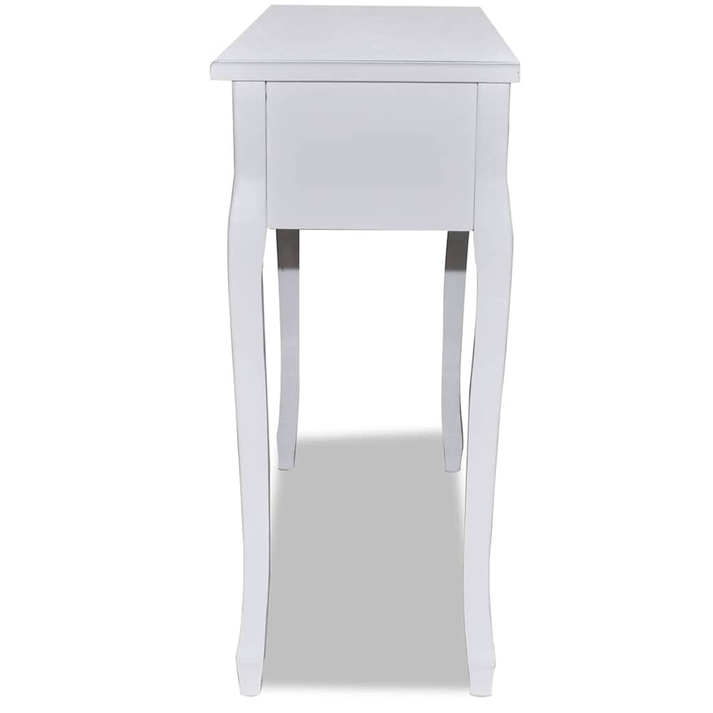vidaXL Dressing Console Table with Three Drawers White