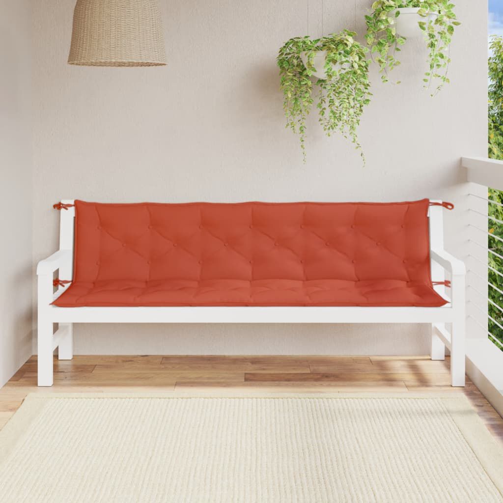 vidaXL Garden Bench Cushions 2 pcs Melange Red 200x50x7 cm Fabric