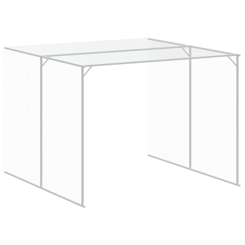 vidaXL Dog House with Run Anthracite 214x661x181 cm Galvanised Steel