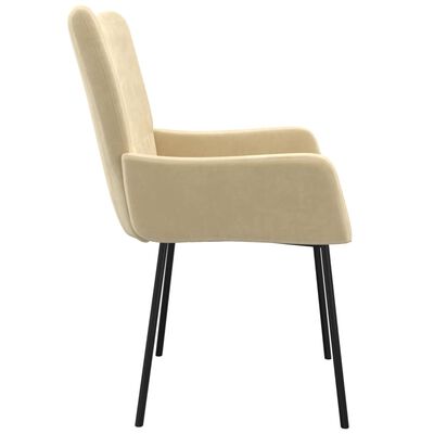 vidaXL Dining Chairs 2 pcs Cream Velvet