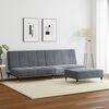 vidaXL 2-Seater Sofa Bed with Footstool Dark Grey Velvet