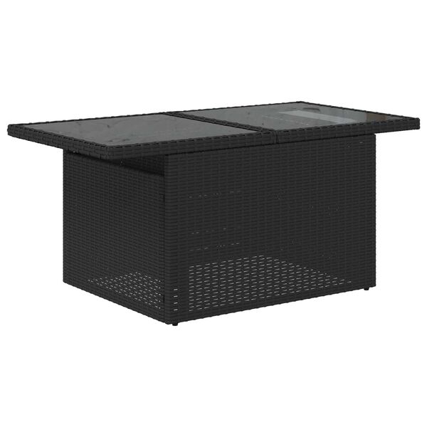 vidaXL 8 Piece Garden Sofa Set with Cushions Black Poly Rattan
