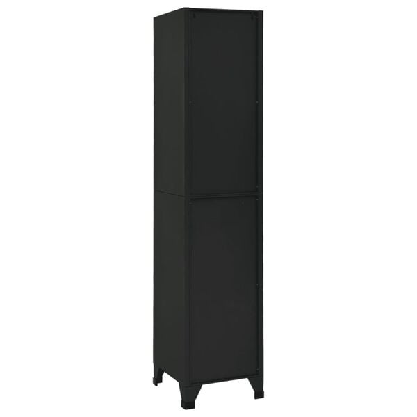 vidaXL Locker Cabinet Black 38x40x180 cm Steel