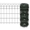 vidaXL Garden Border Fence Powder-coated Iron 10x0.65 m