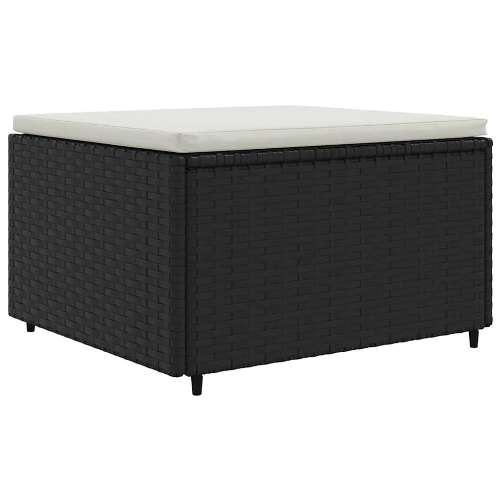 vidaXL 8 Piece Garden Lounge Set with Cushions Black Poly Rattan