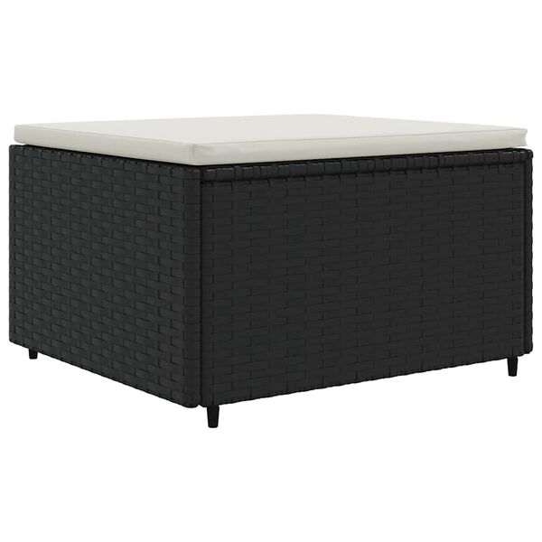 vidaXL 8 Piece Garden Lounge Set with Cushions Black Poly Rattan