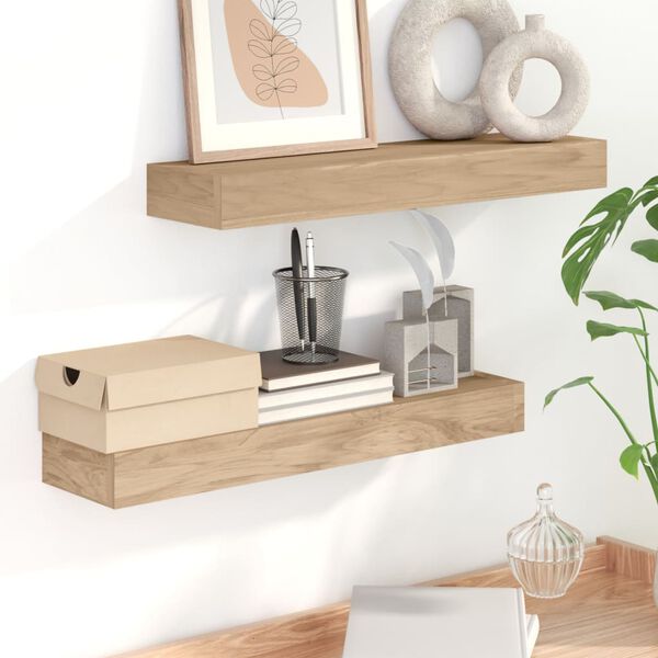 vidaXL Wall Shelves 2 pcs 60x15x4 cm Solid Wood Teak