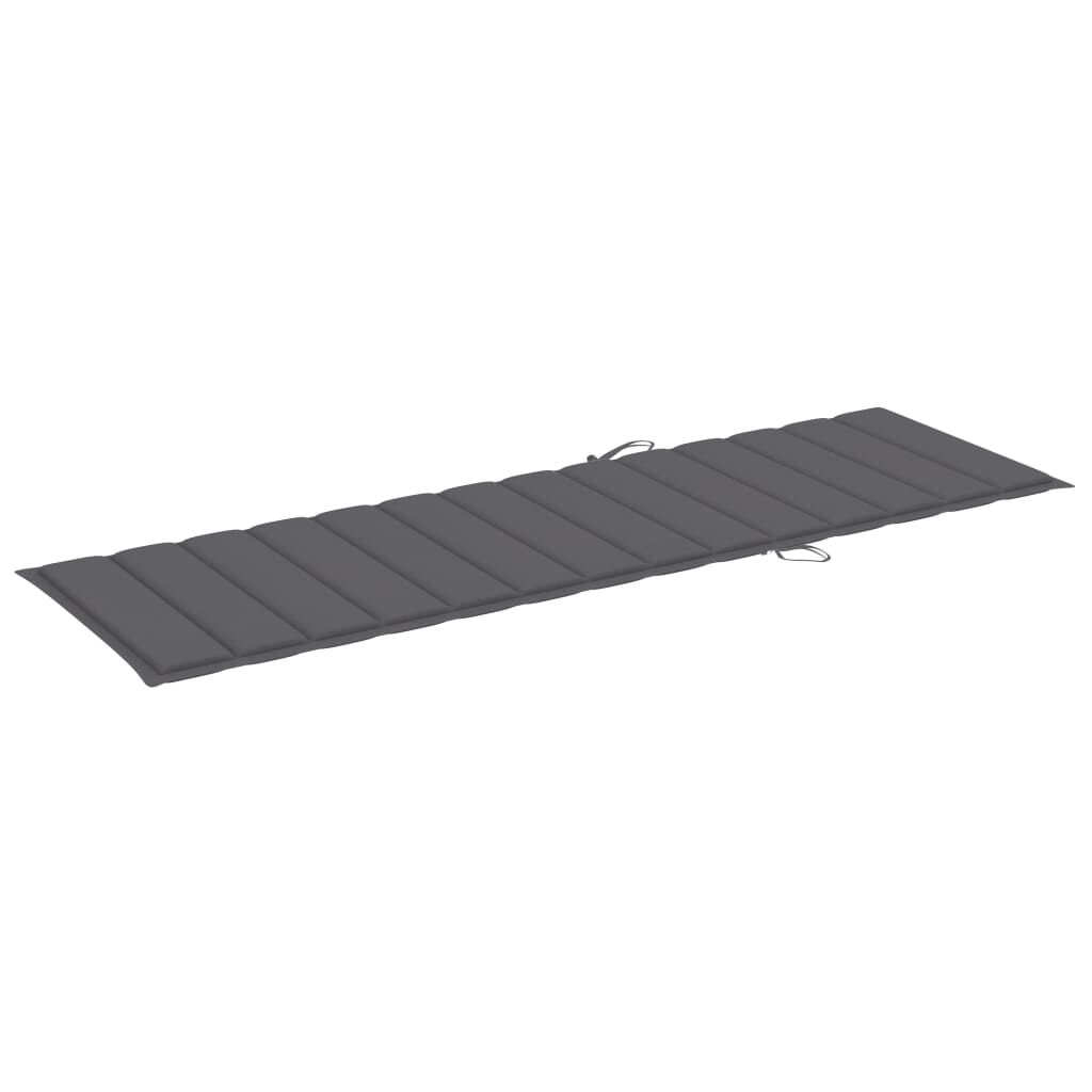 vidaXL Garden Sun Lounger with Cushion Solid Acacia Wood