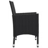 vidaXL 3 Piece Bistro Set Poly Rattan and Tempered Glass Black