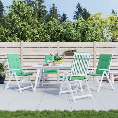 vidaXL Garden Highback Chair Cushions 4 pcs Green 120x50x3 cm Fabric