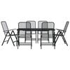 vidaXL 7 Piece Garden Dining Set Anthracite Metal Mesh