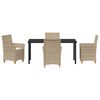 vidaXL Garden Dining Set 5 pcs Beige Poly Rattan