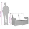 vidaXL Garden Sofa 2-Seater with Cushions&Table Grey Poly Rattan