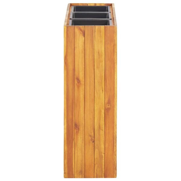 vidaXL Garden Raised Bed with 3 Pots Solid Acacia Wood