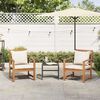 vidaXL Garden Chairs 2 pcs Natural 60 x 65 x 76.5 cm Solid teak wood