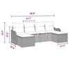 vidaXL Garden Sofa Set 6 pcs Black and turquoise Poly rattan
