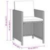 vidaXL 3 Piece Garden Dining Set with Cushions Poly Rattan Beige