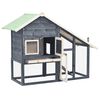 vidaXL Rabbit Hutch Grey and White 140x63x120 cm Solid Firwood