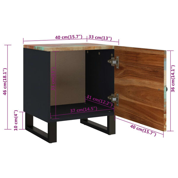 vidaXL Bedside Cabinet 40x33x46 cm Solid Wood Reclaimed