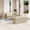 vidaXL 7 Piece Garden Sofa Set with Cushions Beige Poly Rattan