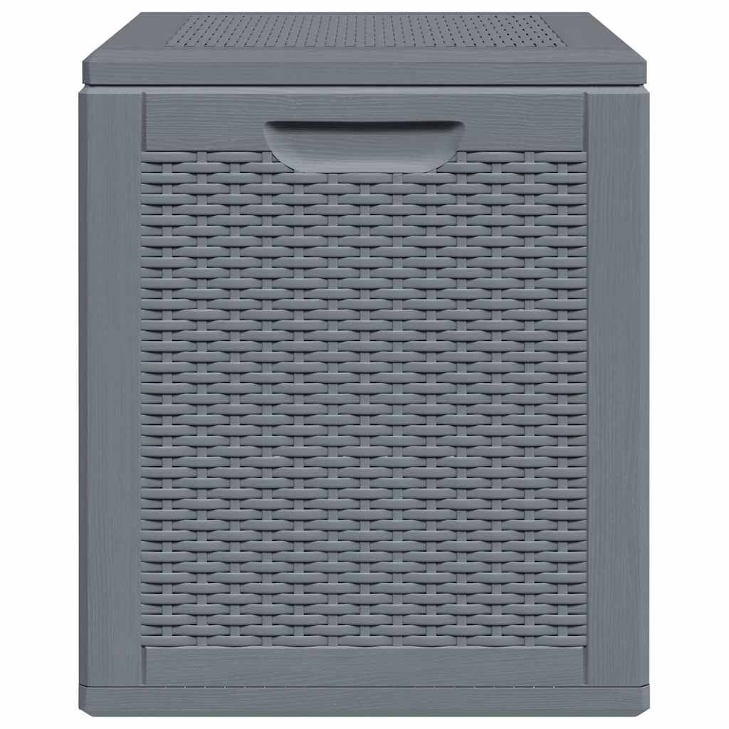 vidaXL Garden Storage Box Grey PP Rattan 90 L