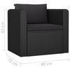 vidaXL 10 Piece Garden Lounge Set with Cushions Poly Rattan Black