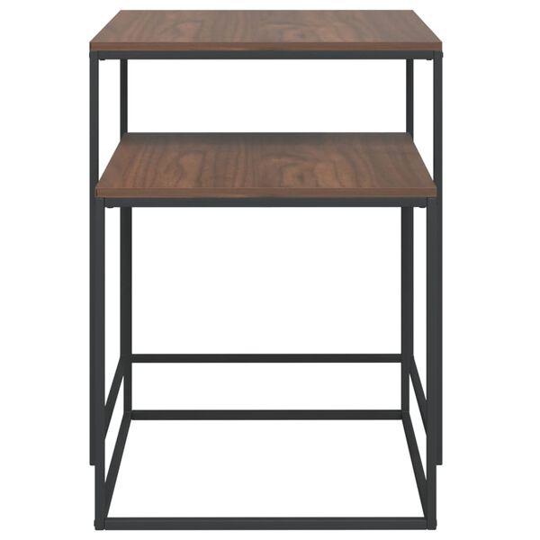 vidaXL Coffee Table Set 2 pcs Engineered Wood and Metal