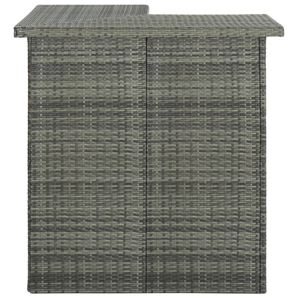vidaXL 4 Piece Garden Bar Set with Cushions Poly Rattan Grey