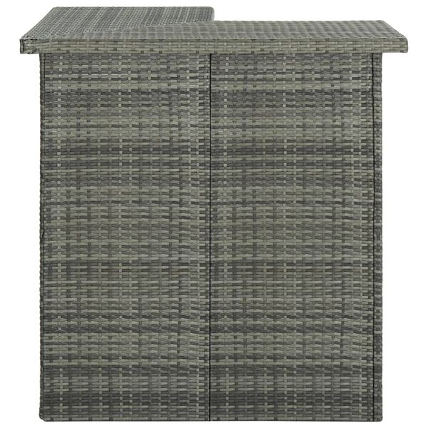 vidaXL 4 Piece Garden Bar Set with Cushions Poly Rattan Grey