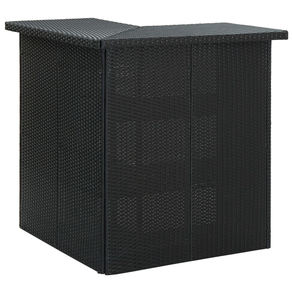 vidaXL 4 Piece Garden Bar Set with Cushions Poly Rattan Black