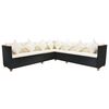 vidaXL 5 Piece Garden Lounge Set with Cushions Poly Rattan Black