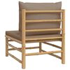vidaXL Garden Middle Sofa with Taupe Cushions Bamboo