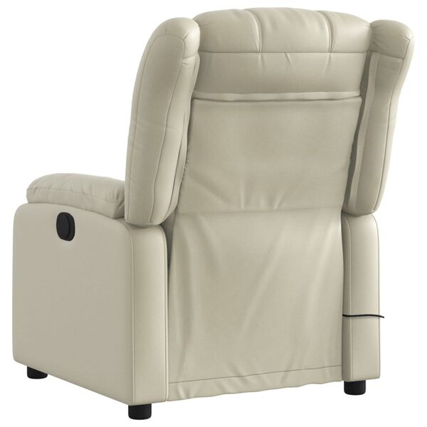 vidaXL Massage Recliner Chair Cream Faux Leather